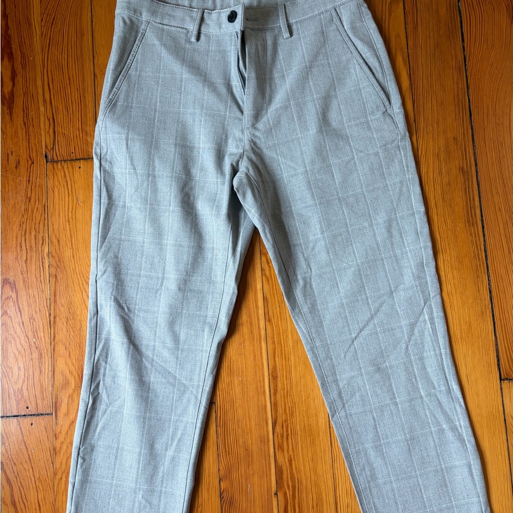 Zara Men's Gray Plaid Chinos